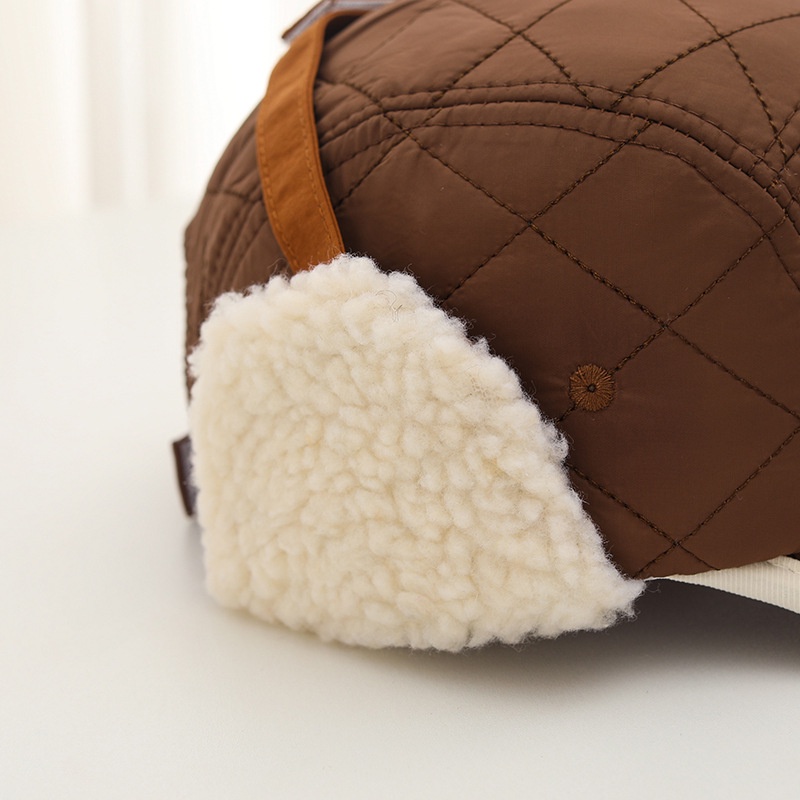 Mũ Lưỡi Trai Hình Viên Kim Cương Bảo Vệ Tai Thời Trang Thu Đông Cho Bé 2-5 Tuổi