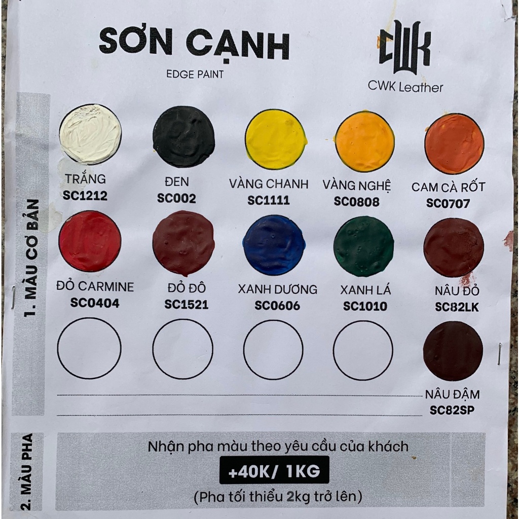 Sơn cạnh đồ da - sơn viền cạnh cho túi da, sơn viền dây đồng hồ, ví da và giày da