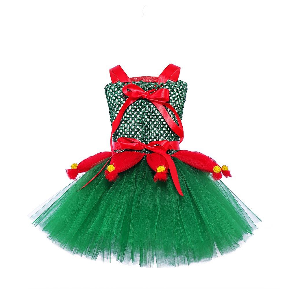 Đầm Công Chúa Hóa Trang Giáng Sinh Xinh Xắn Cho Bé Gái