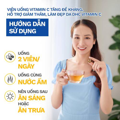 Vitamin c DHC tăng đề kháng, da sáng mịn, ngăn mụn gói 90 ngày 180 viên Quatangme1