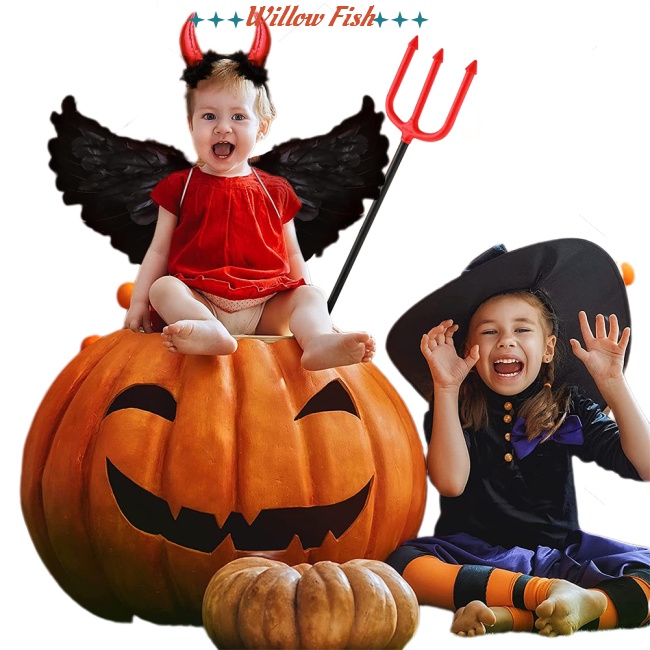 Bộ Cánh Thiên Thần Ác Quỷ Màu Đen Hóa Trang halloween Cho Bé