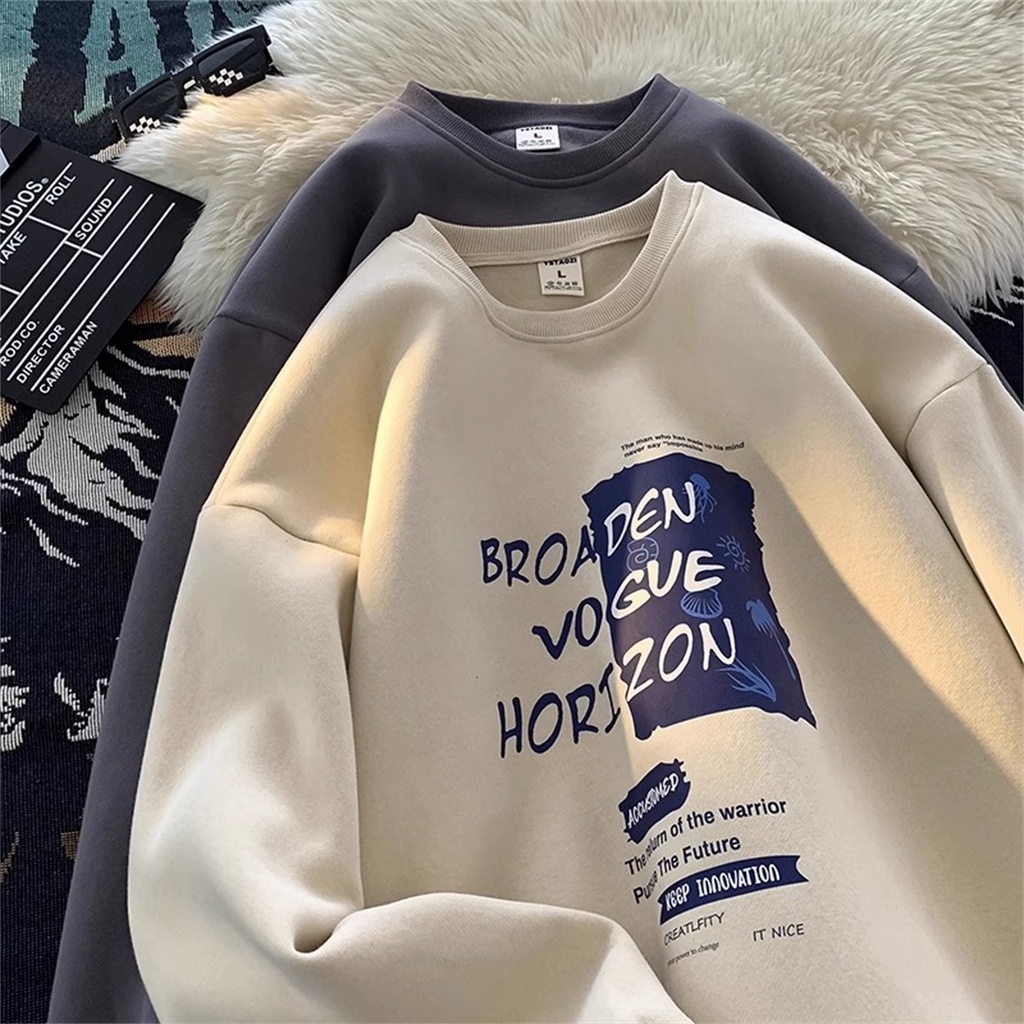 Áo sweater Cổ Tròn In Chữ Thiết Kế Mới Đơn Giản Thời Trang Mùa Thu Đông Dành Cho Nam