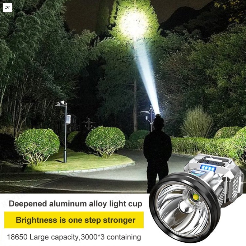 Youngyao   Đèn Pin Đội Đầu led Sạc Pin Công Suất Cao Chống Thấm Nước Cho Thể Thao Ngoài Trời