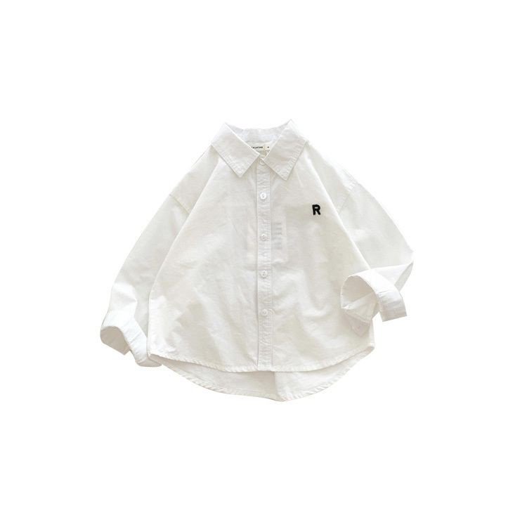 Áo Sơ Mi Tay Dài Thêu Chữ Thời Trang Hàn Quốc Dành Cho Bé Trai