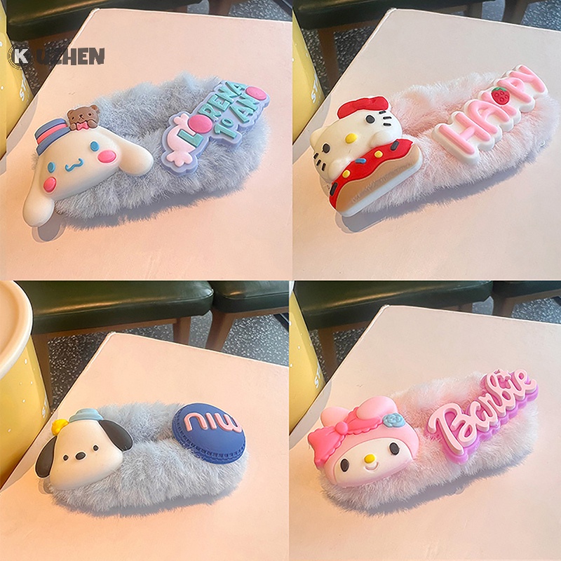 Kẹp tóc KUZHEN hình thiên thần nhồi bông sanrio kuromi my melody cinnamoroll hoạt hình đáng yêu làm quà tặng cho nữ