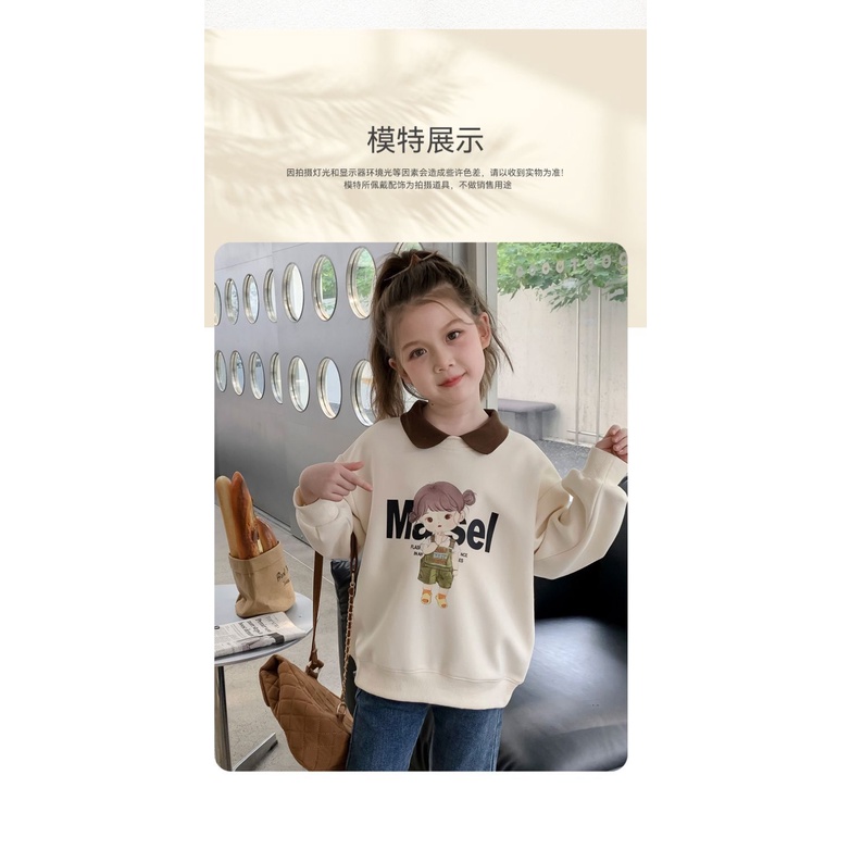 Áo Thun polo Tay Dài Phong Cách Hàn Quốc Thời Trang Mùa Thu 2023 Mới Cho Bé Gái