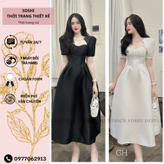 Đầm cô dâu tafta chân xoè cổ đá sang chảnh, Váy dáng dài dự tiệc thiết kế cấp chiết eo  siêu cấp tiểu thư form chuẩn so