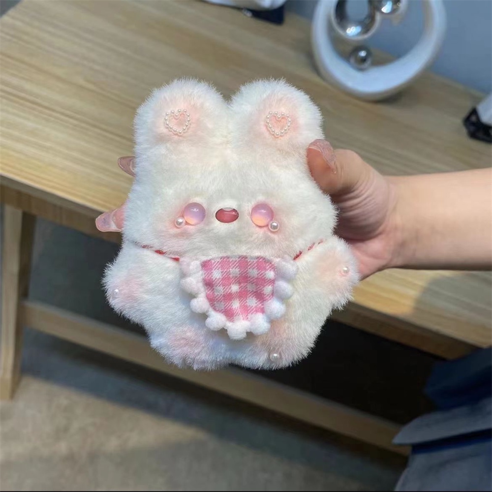 Túi móc khóa thỏ nhồi bông đáng yêu màu trắng hồng đồ chơi dễ thương dành cho cặp đôi flash12_vn