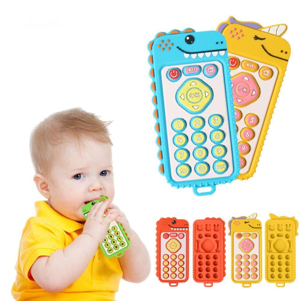 Mmluck Đồ Chơi Gặm Nướu Cho Bé Bằng Silicon Chống Ăn Kèm Điều Khiển Từ Xa Hình Hoạt Hình
