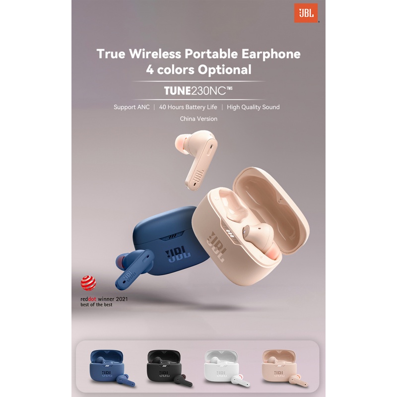 Jbl Tai Nghe Nhét Tai t230nc 230nc tws Chống Ồn Không Thấm Nước Kèm mic tai nghe bluetooth jbl | BigBuy360 - bigbuy360.vn
