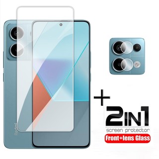Kính cường lực 2 trong 1 bảo vệ ống kính máy ảnh cho redmi note 13 pro plus + note13 13pro 13pro + 4g 5g 2023