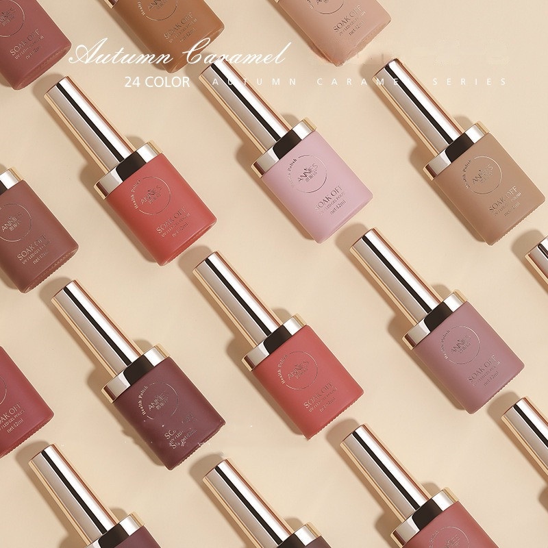 Mùa Thu Đông Phổ Biến Mùa Thu Caramel 24 Bộ Màu Sơn Móng Tay Keo 2023 Mới Làm Trắng Hổ Phách Liệu Pháp Ánh Sáng Gel Làm Móng JULYSTAR