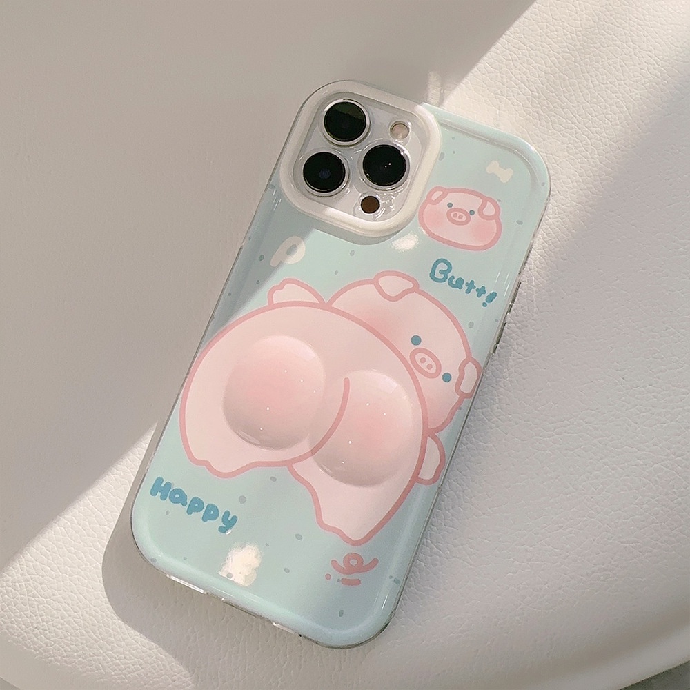 Ốp Điện Thoại Silicon Hình Chú Heo Dễ Thương Cho Iphone 14 15 13pro max 12 11 x 14