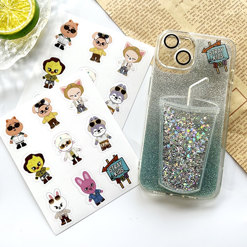 Sticker Dán Trang Trí Sổ Tay Bằng pvc Trong Suốt Chống Nước Hình kpop straykids 5-star dome tour 2023