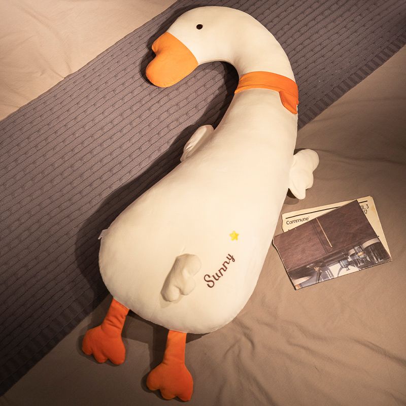 Thú Nhồi Bông Hình Chú Ngỗng / Khủng Long Trắng Cỡ Lớn Thoải Mái Cho Bé