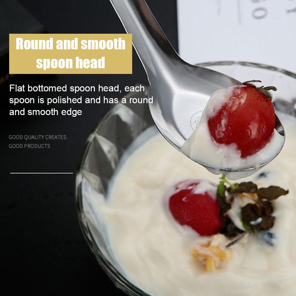 Thìa Thép Không Gỉ Màu Sắc Bạc l7z1