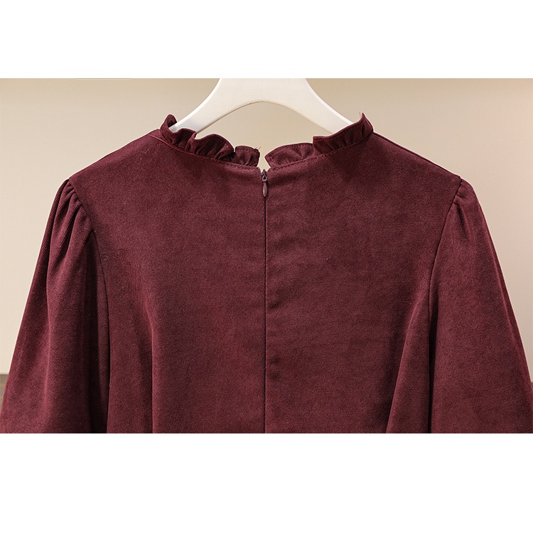 🌸Hàng Order🌸 Váy Đầm Bigsize Váy Cổ Bèo Chiết Eo Thắt Đai Che Bụng Dáng Dài Thanh Lịch Nữ Tính🌸Hàng Quảng Châu