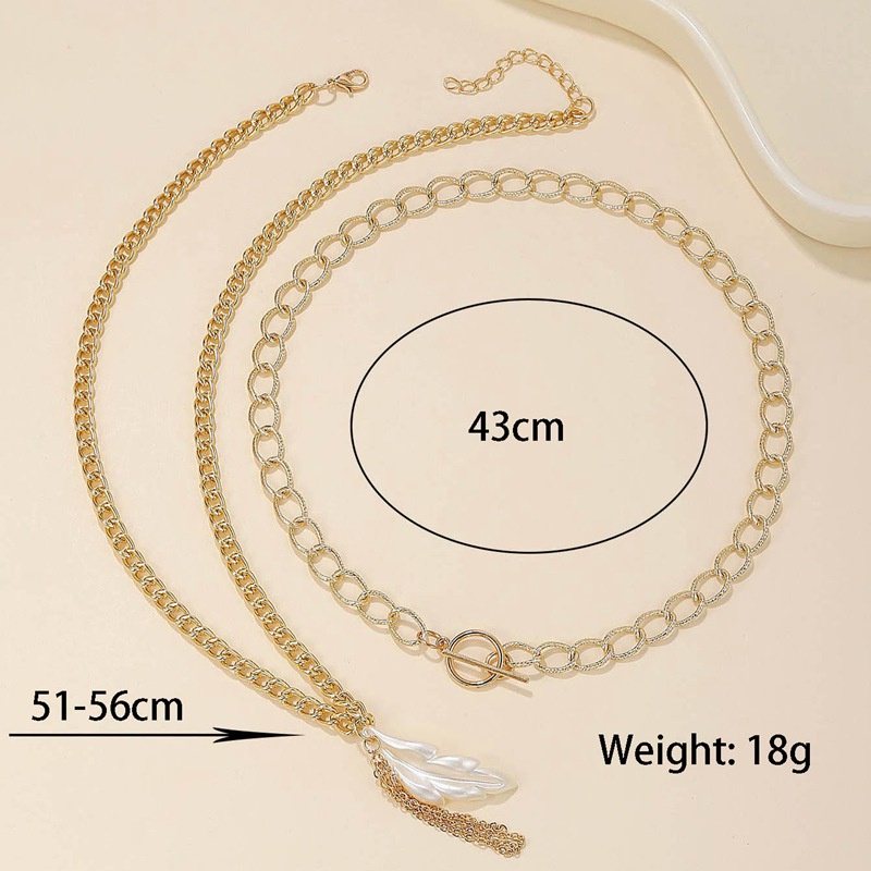 Bộ 2 Vòng cổ Kim Loại Mặt Lông Vũ Phong Cách Hip Hop Cho Nữ