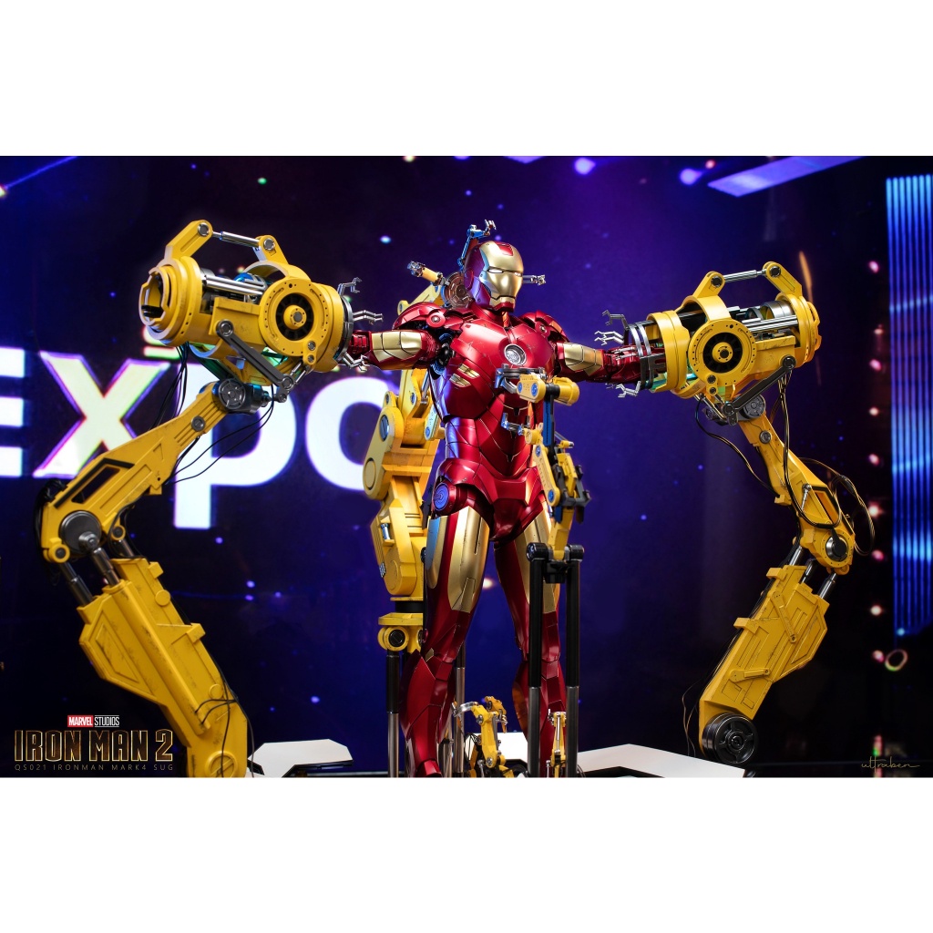 Hàng đẹp Mô hình Hot Toys Iron Man Mark IV With Suit-Up Gantry 1/4 cực chất tặng xe