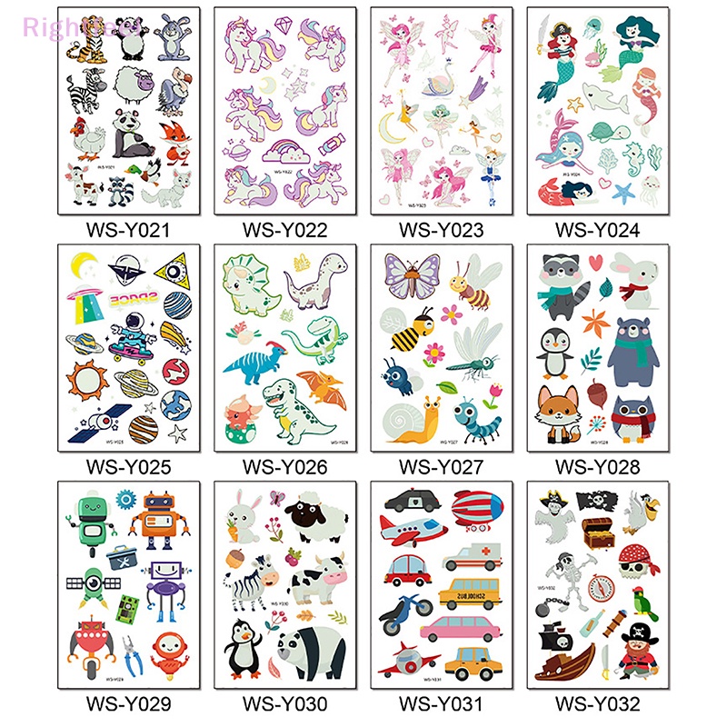 Rightfeel Hình Xăm Dán Tạm Thời Hình Nàng Tiên Cá Màu Dạ Quang Cho Trẻ Em Mới
