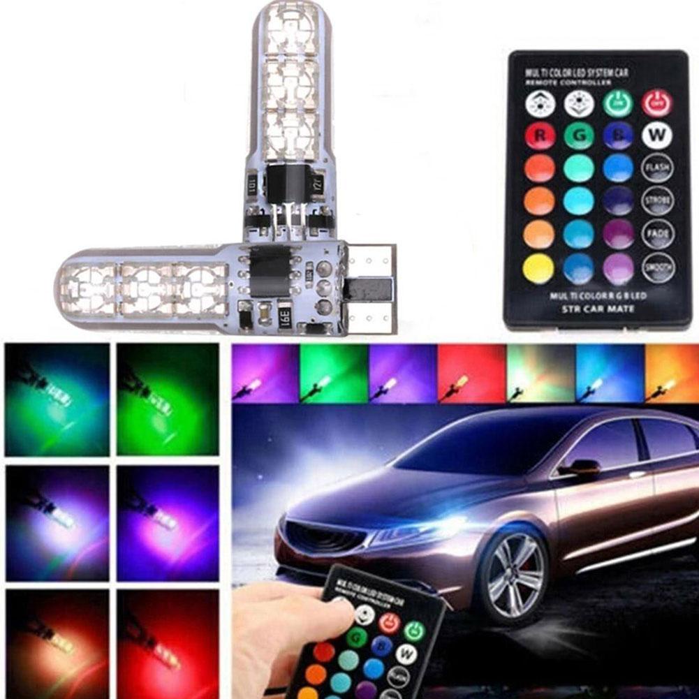 Bóng Đèn t10 Chống Thấm Nước w5w 501 6smd rgb d8l6 Màu Sắc Tươi Sáng Dành Cho Ô Tô