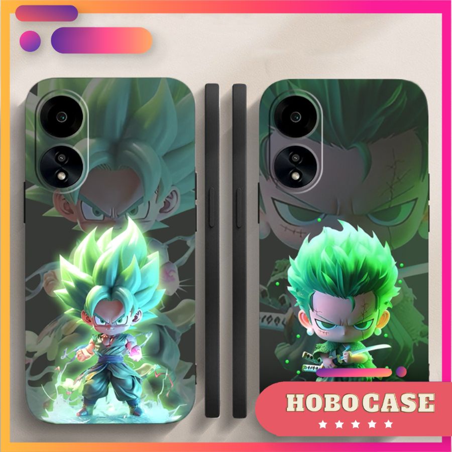 Ốp lưng Oppo A38, A58, A78, A98 5G cạnh viền vuông, có bảo vệ camera in hình ONE PIECE, GOKU