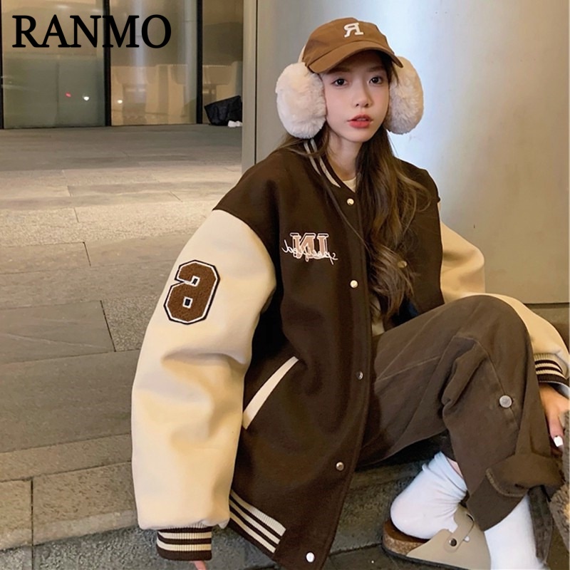 RANMO áo khoác dù áo khoác bomber Thông thường INS chic Sôi động WJK2393IP0 41Z231009