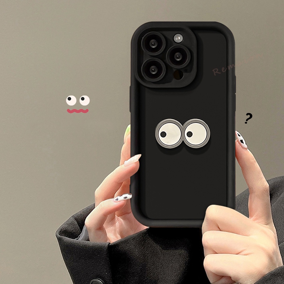 Ôp Điện Thoại Silicon Dẻo Màu Đen 3d Dễ Thương Cho iphone 11 12 13 14 15 pro max 11pro 12pro x xr xs max 7 8 plus se 2020 Ốp