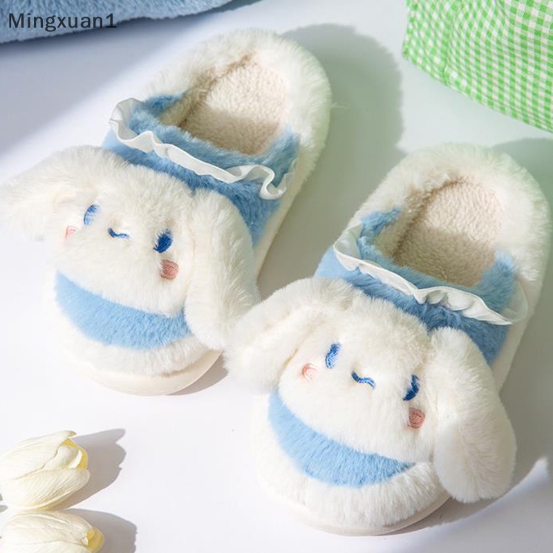 Dép Bông Đi Trong Nhà Ấm Áp Chống Trượt Hình Chú Chó Hoạt Hình Màu Tím / Xanh Dương Dành Cho Nữ