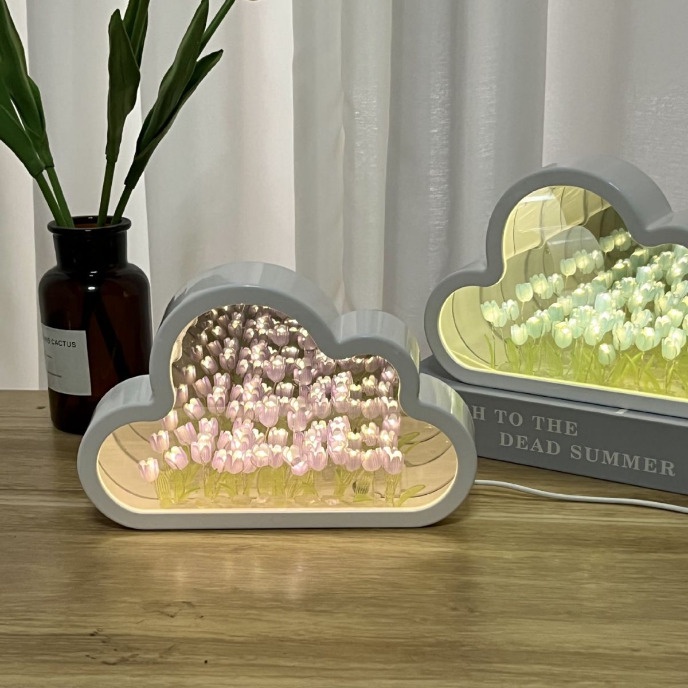 Đèn Ngủ Hình Đám Mây Có Gương Soi Để Bàn Trang Trí Tiệc Sinh Nhật diy