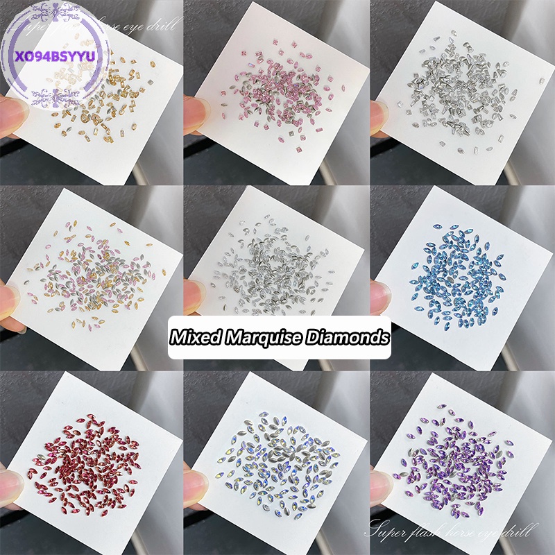 Xo94bsyu Bộ Hạt Đá zircon mini Đính Trang Trí Móng Tay vn