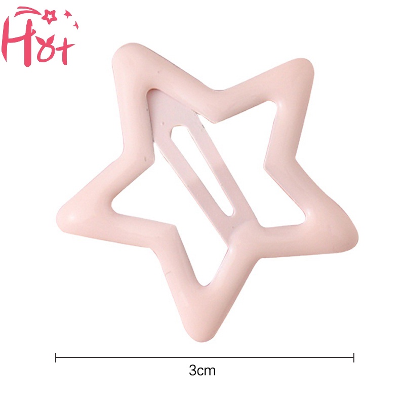 Set 5 Kẹp Tóc Kim Loại Hình Ngôi Sao Năm Cánh Nhiều Màu Sắc Ngọt Ngào Cho Bé vn