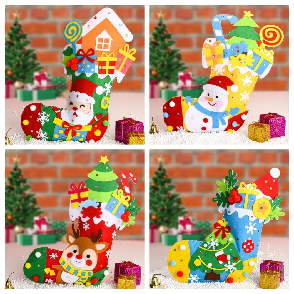 Javier Vớ Giáng Sinh Bằng Vải Không Dệt Có Thể Treo Được Hình Ông Già Noel montessori kriss kringle Cha xmas
