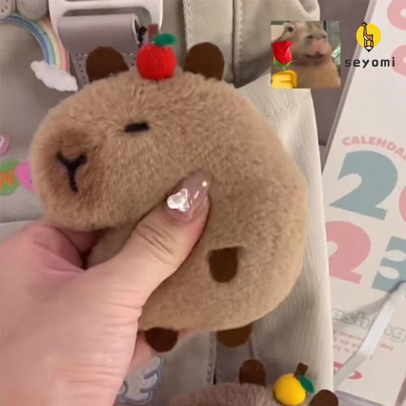 Móc Khóa Hình Búp Bê capibara Nhồi Bông Đáng Yêu