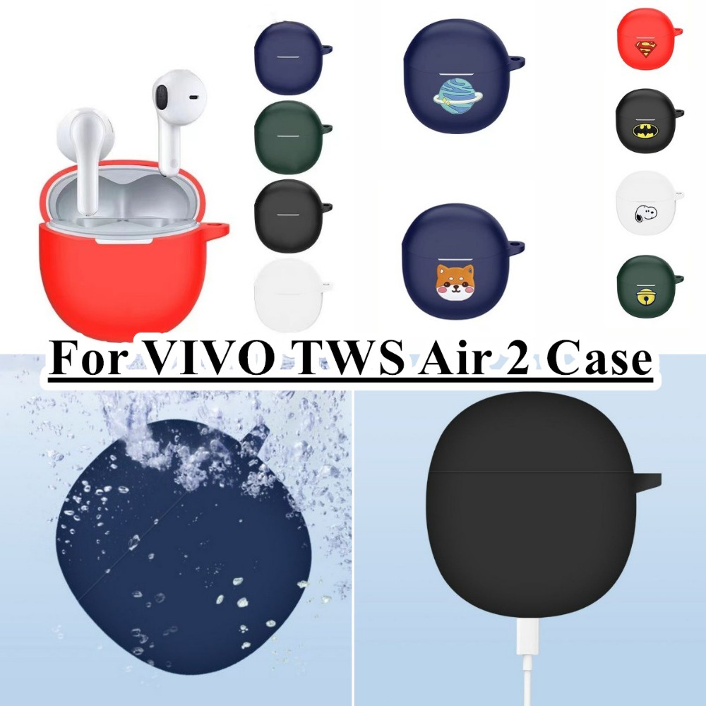 Vỏ Bảo Vệ Hộp Sạc Tai Nghe vivo tws air 2 Bằng Silicon Họa Tiết Hoạt Hình Dễ Thương