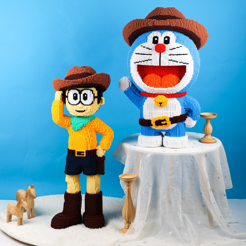Xả kho Xếp hình le.go doremon 82cm nobita 96cm Đồ chơi lắp ráp mô hình cỡ lớn Hàng Đẹp bear bricK tặng thêm xe