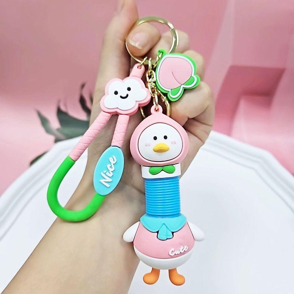 Norman Móc Chìa Khóa Hình Gà Đẻ Trứng Chiên Bằng Silicon Có Thể Rút Lại