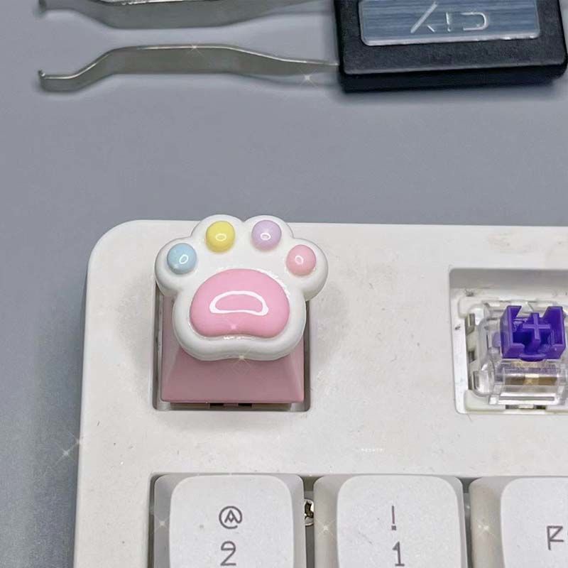 Bàn Phím Cơ Gaming Hình Chân Mèo Hoạt Hình Nhiều Màu Sắc r4 esc