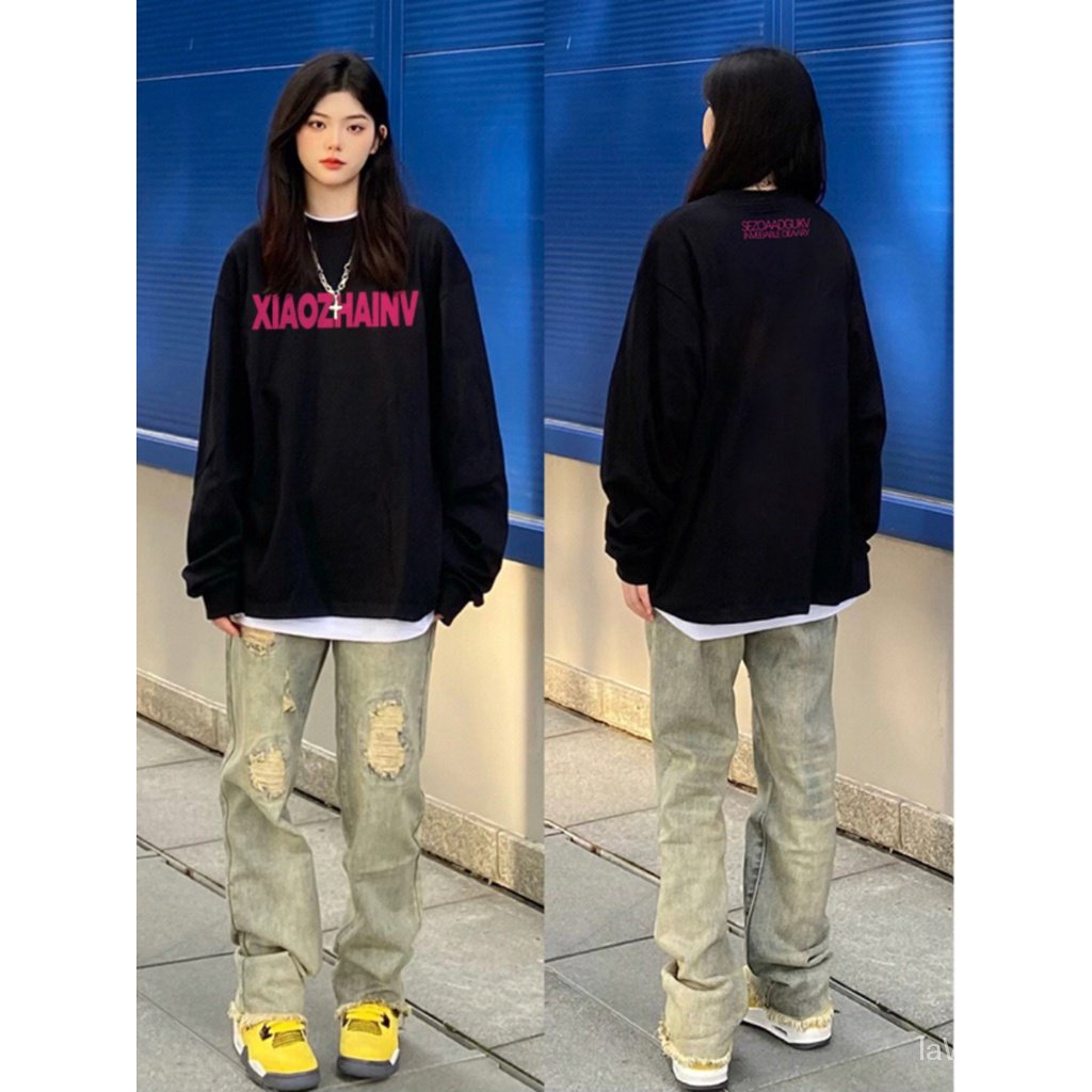 Áo Nỉ Dài Tay Form Rộng Phong Cách hip hop Đơn Giản Dành Cho Nam