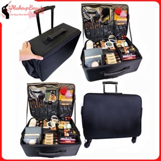 Cốp vải kéo đựng đồ makeup chuyên nghiệp sz 48cm. Cốp kéo vali đựng đồ make up chuyên nghiệp MS 00024 [ TIME MAKE UP ]