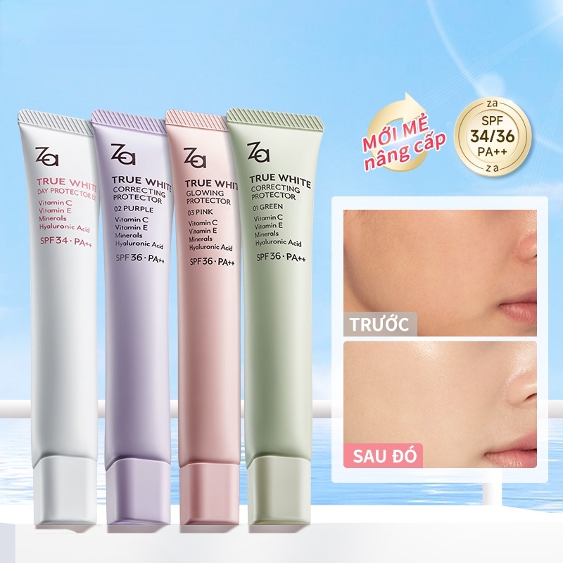 Kem Lót Chống Nắng Dưỡng Ẩm Nâng Cấp Tông Màu Da 35G ZA SPF36 / 34 PA + +