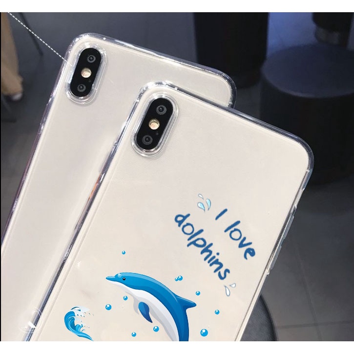 Ốp Điện Thoại Hình Cá Heo Cho iphone 15 14 13 12 11 pro max xs 6 7 8 plus ip11 ip15 ip14 pro max 11