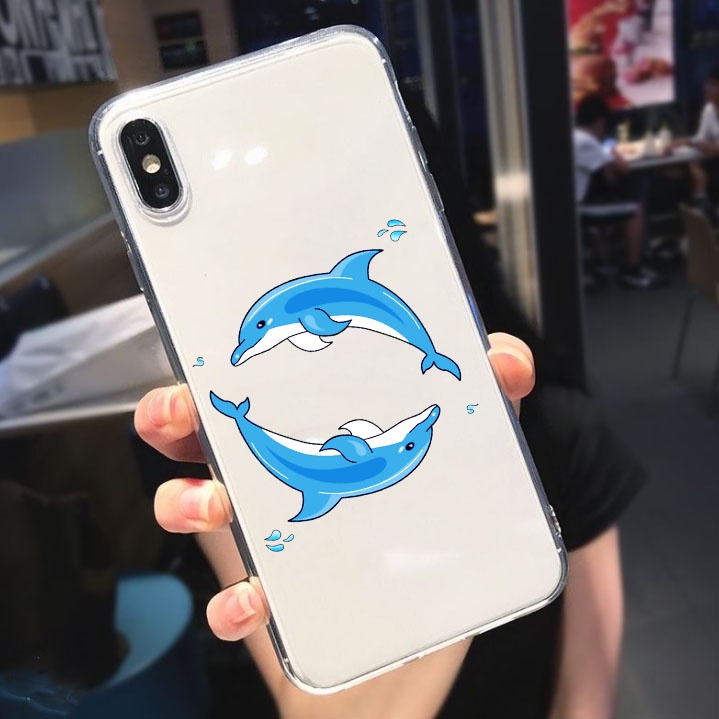 Ốp Điện Thoại Hình Cá Heo Cho iphone 15 14 13 12 11 pro max xs 6 7 8 plus ip11 ip15 ip14 pro max 11