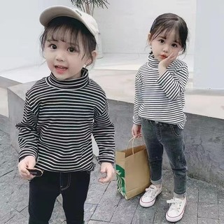 Áo lót cổ lọ kẻ sọc thời trang hàn quốc cho bé