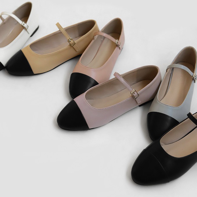 Giày maryjane Đế Bằng Hai Tông Màu   heizle]