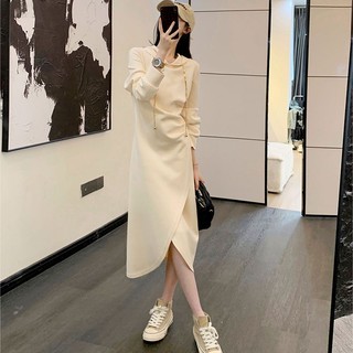 Đầm Dáng Rộng Dài Qua Gối Có Mũ Trùm Phong Cách Châu Âu Thời Trang Mùa Thu 2023 Mới Mẻ: Thể Thao Giản Dị Cá Tính / Thủ Công / Màu Trơn Dành Cho Tuổi Trung Niên: