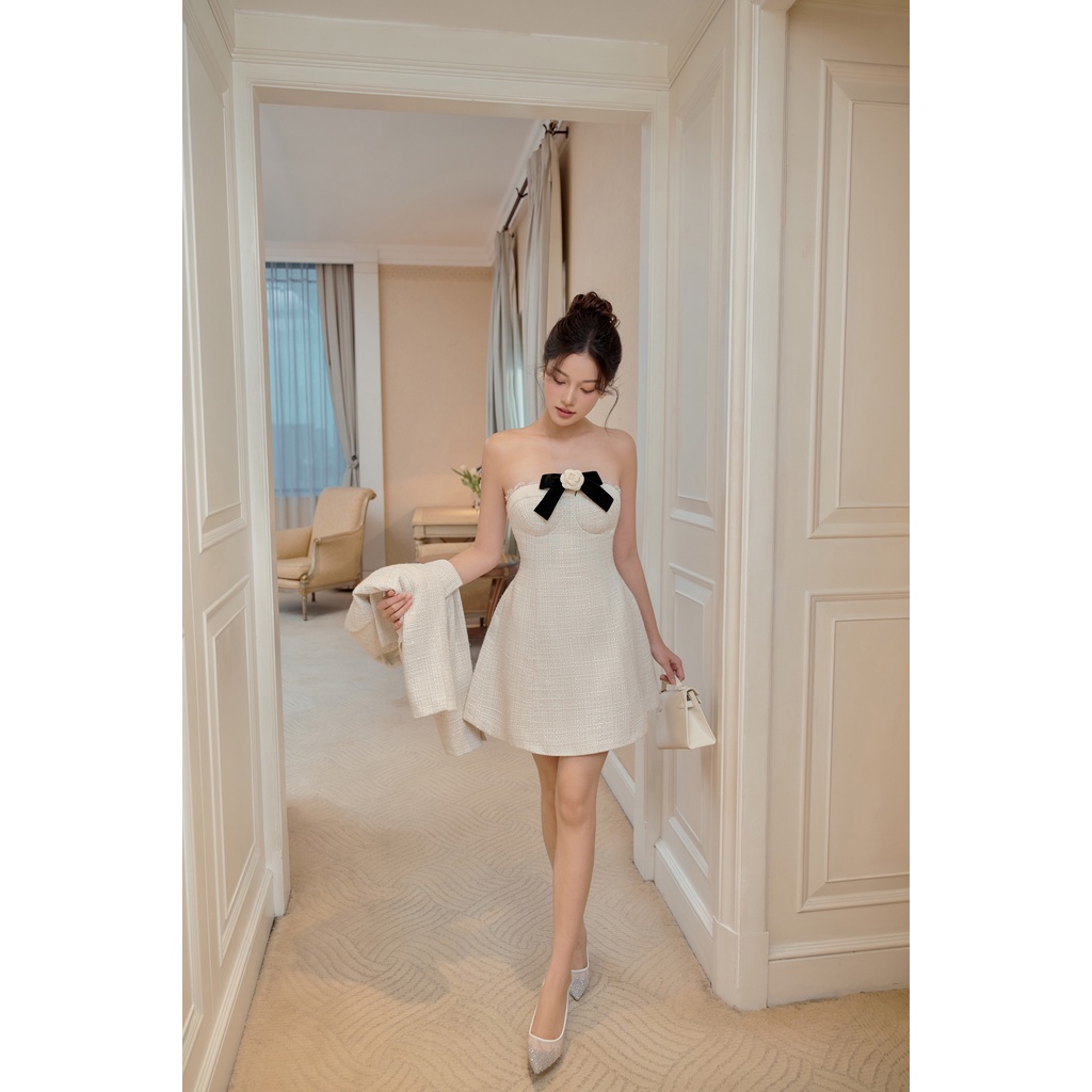 ĐẦM 2 DÂY NƠ + ÁO KHOÁC - A05181