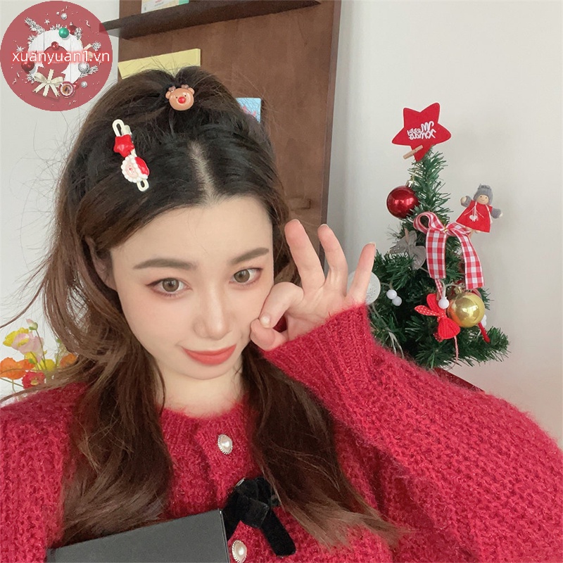 Set 3 Kẹp Tóc Phong Cách Giáng Sinh Dễ Thương Cho Nữ vn