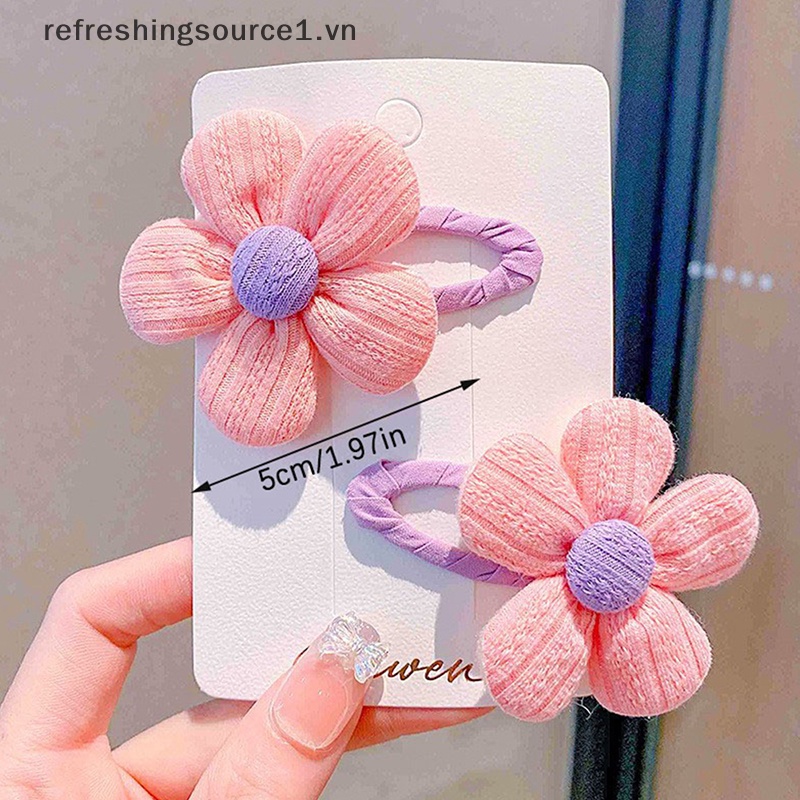Set 2 Món Đồ Thời Trang 2 Món Dễ Thương Cho Bé#39; S Kẹp Tóc Hoa Vải Dễ Thương Cá Tính
