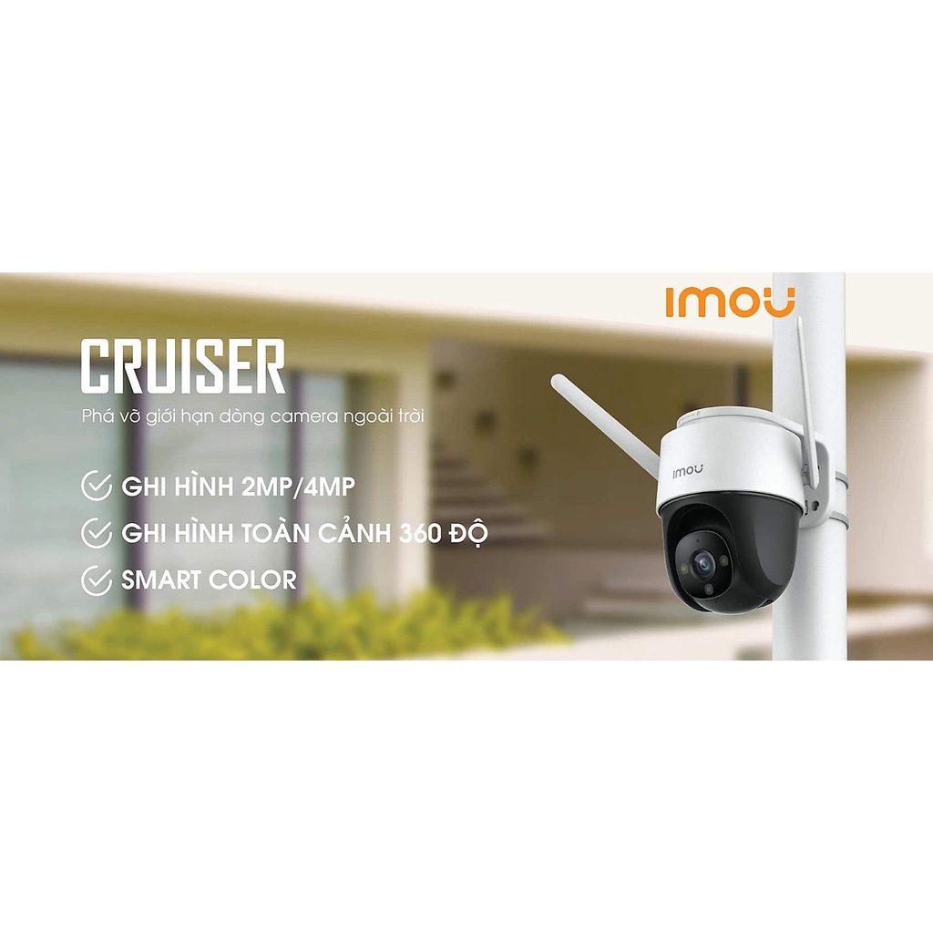Camera Wifi không dây ngoài trời IMOU  S42FP có màu ban đêm, xoay 360 độ - Hàng chính hãng
